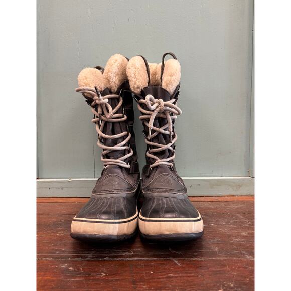 Sorel Joan of Arctic Calf High Dark Gray Waterproof Winter Boots Size 9 - Picture 2 of 9